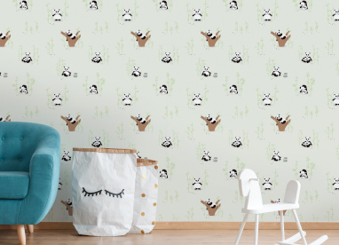 Tapeten-Stile und Trends: Kinderzimmer mit Kinder-Tapete mit Tier-Motiv an der Wand
