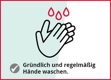 Hammer empfiehlt: Gründlich Hände waschen.
