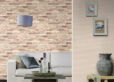 Tapeten-Stile und Trends: Wohnzimmer mit Tapete im Industrial Style