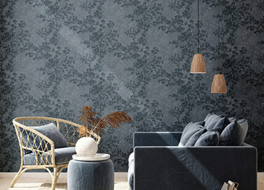 Tapeten-Stile und Trends: Wohnzimmer mit Tapete im Landhaus-Stil