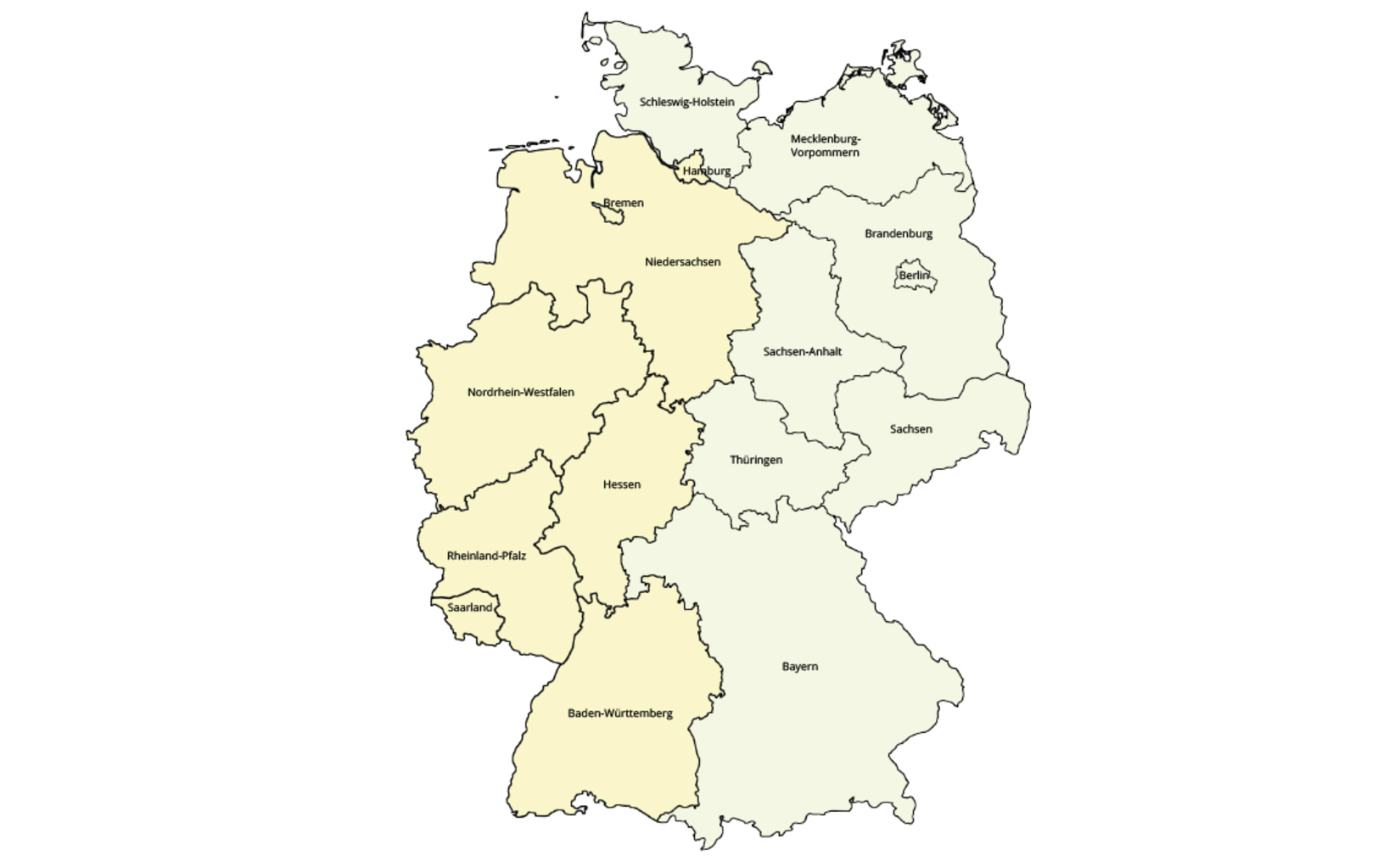 Hammer Gruppe: Deutschland Karte, in der die Gebiete von Hammer zu sehen sind.